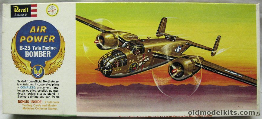 Revell 1/64 B-25 Mitchell Bomber 'The Flying Dragon' - Master Modelers Club / Air Power Issue - With Stamp and Trading Cards, H136-98 plastic model kit